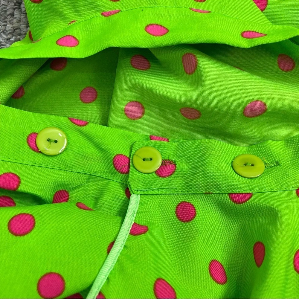 Green pink polkadot retro 50s 60s poodle skirt rock n roll Halloween costume OS - Picture 8 of 11